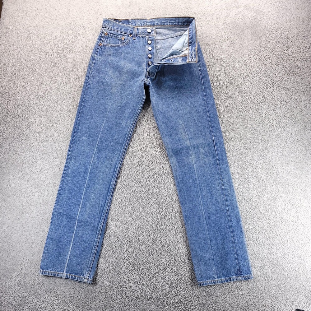VTG Levis 501 Jeans Mens 32x32 Blue Straight Button Fly Made In USA 90s Y2K